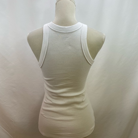 Easy Standard White Ribbed Racer Top - Picture 5 of 7